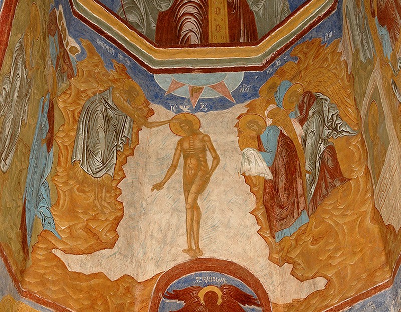 Fresco in the side altar of St. John the Baptist, 1668, Trinity Cathedral in Peryeslavl-Zalessky.