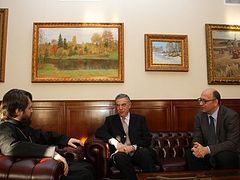 Metropolitan Hilarion meets with H.E. Michael Spinellis, Ambassador of Greece to Russia