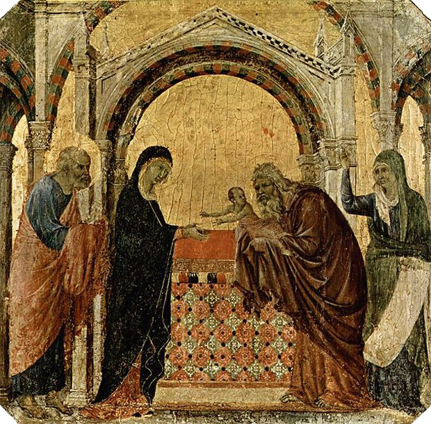 Дуччо ди Буонинсенья, сиенская школа, Сретение Господне, XIII век