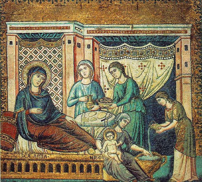 Рождество Пресвятой Богородицы. Мозаика. Церковь Святой Марии за Тибром, Рим