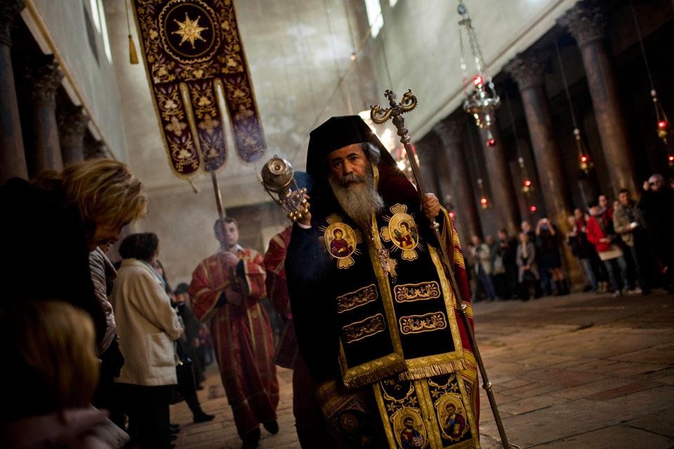 Иерусалимский Патриарх Феофил III, храм Рождества Христова, Вифлеем